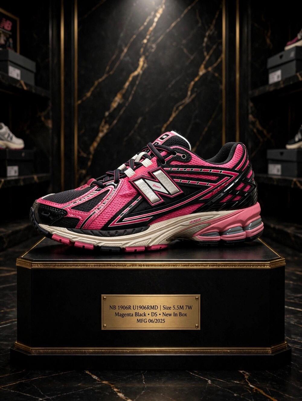 Size 7W/ 5.5 Men - New Balance 1906R U1906RMD Magenta Black Pink Silver DS New